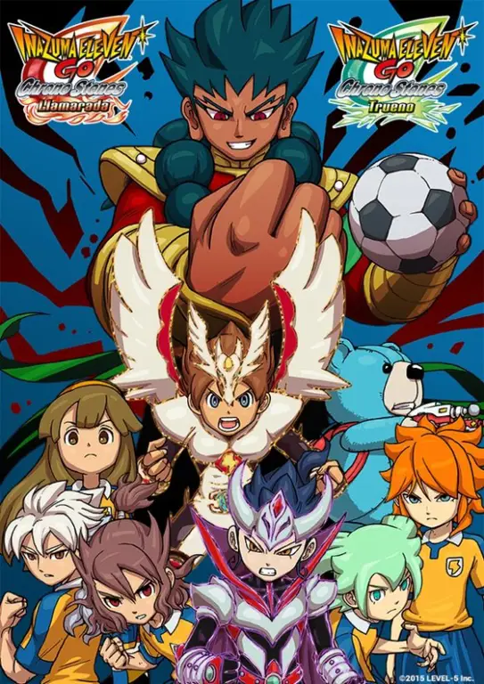 Cuplikan adegan pertandingan sepak bola dalam Inazuma Eleven GO Chrono Stone