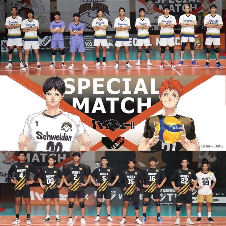 Adegan pertandingan voli yang menegangkan Pertandingan voli dalam anime Haikyuu!!