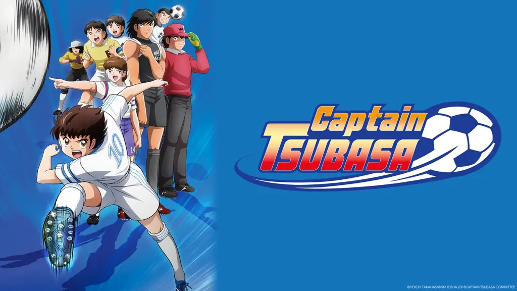 Gambar adegan pertandingan sepak bola dalam Captain Tsubasa 2018