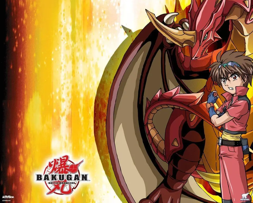 Gambar adegan pertarungan Bakugan yang menegangkan.