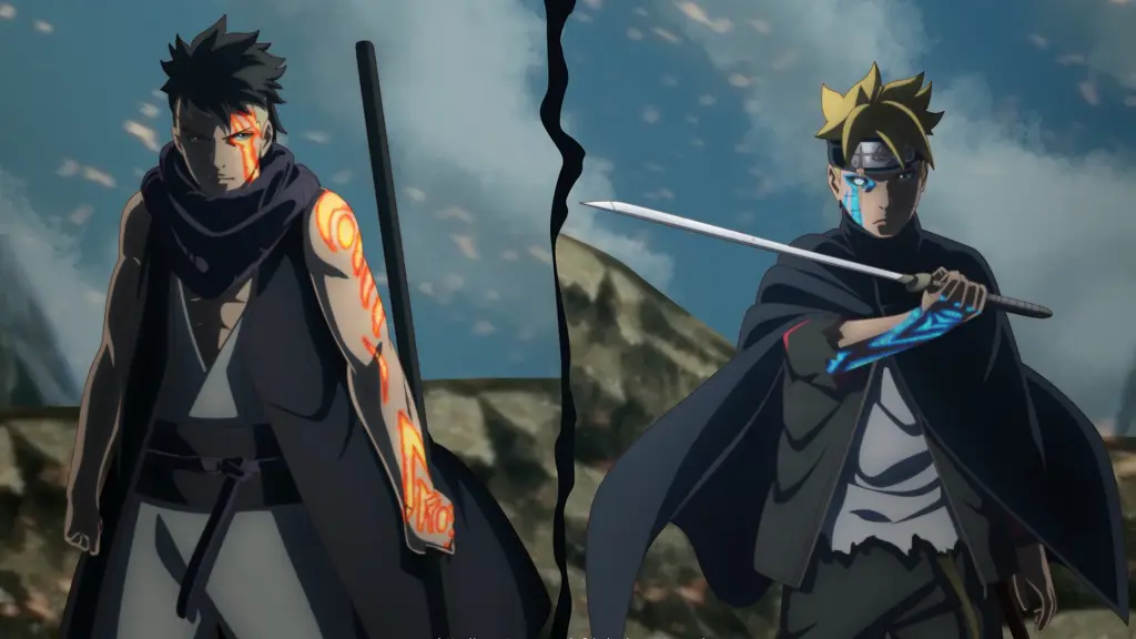 Gambar Boruto dan Kawaki sedang bertarung