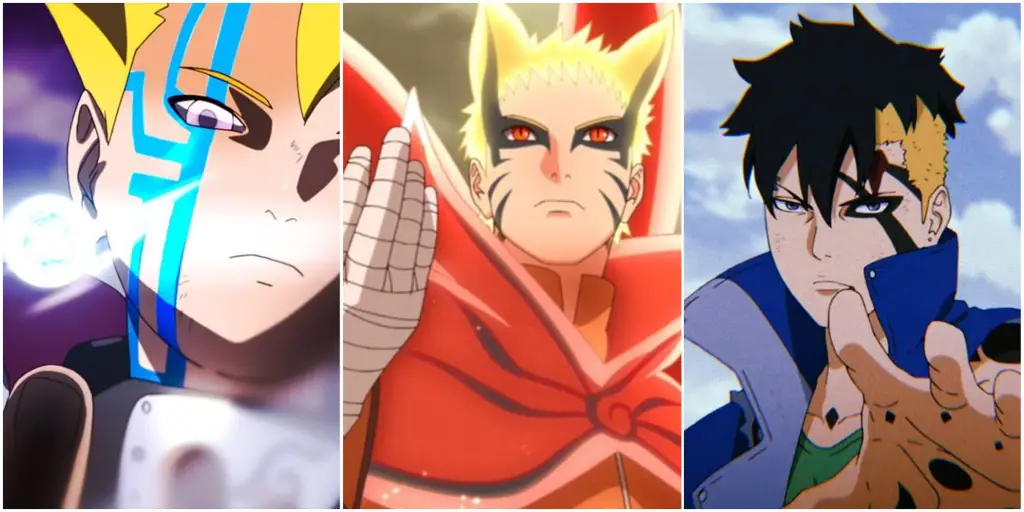 Gambar yang menampilkan beberapa karakter Boruto sedang bertarung