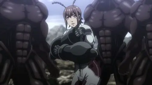 Adegan anime Terra Formars yang menunjukkan pertarungan antara manusia dan kecoa raksasa