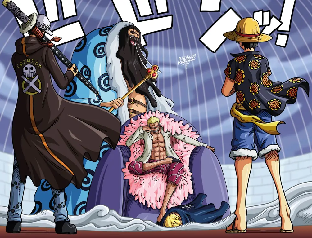 Adegan pertarungan dalam anime Karakter anime sedang bertarung