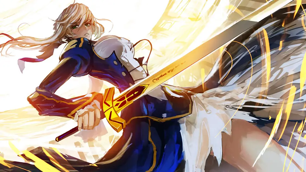 Screenshot anime Fate Stay Night yang menampilkan adegan pertarungan seru