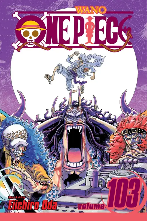 Beberapa halaman dari komik One Piece volume 1051 yang menampilkan adegan pertarungan