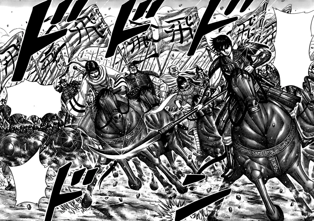 Adegan pertarungan dalam manga Kingdom