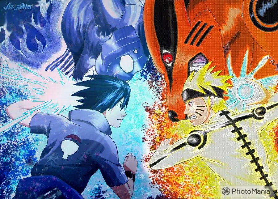 Adegan pertarungan Naruto dan Sasuke