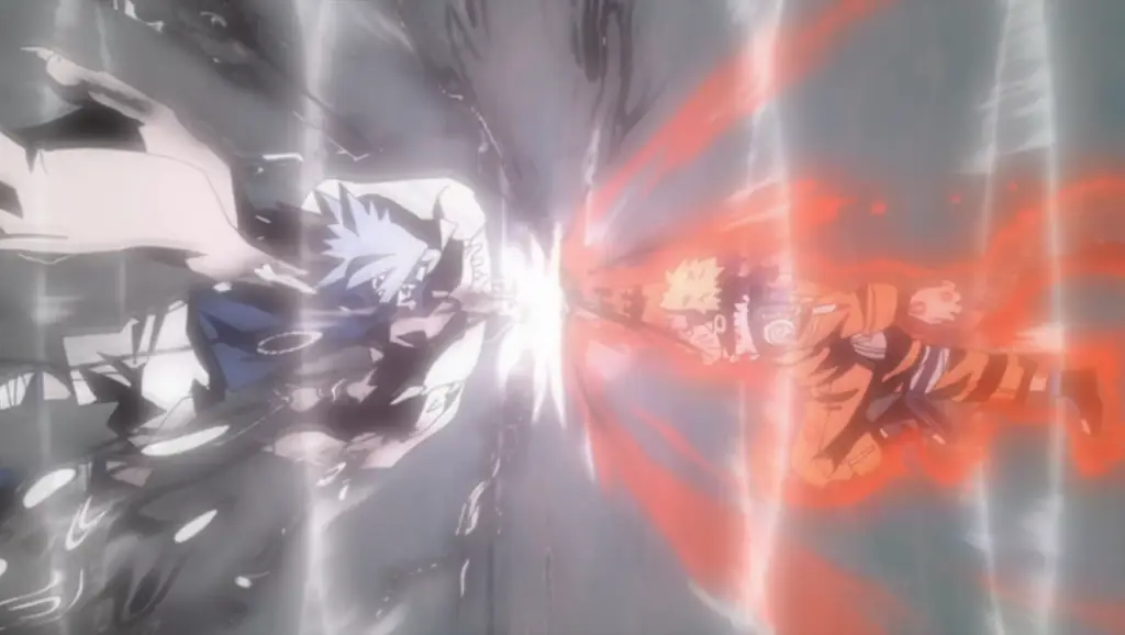 Adegan pertarungan epik antara Naruto dan Sasuke Adegan pertarungan Naruto dan Sasuke