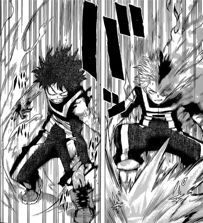 Gambar adegan pertarungan di My Hero Academia