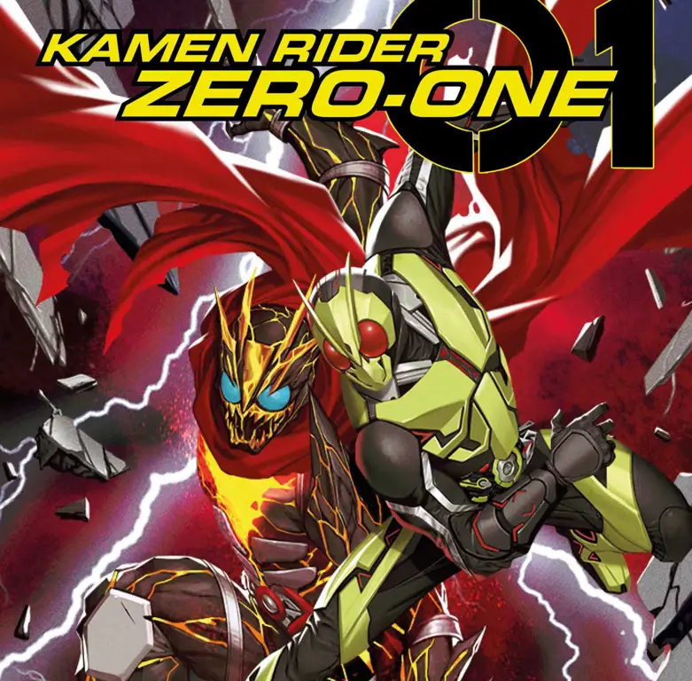 Pertempuran sengit antara Kamen Rider Zero-One dan HumaGear yang jahat.