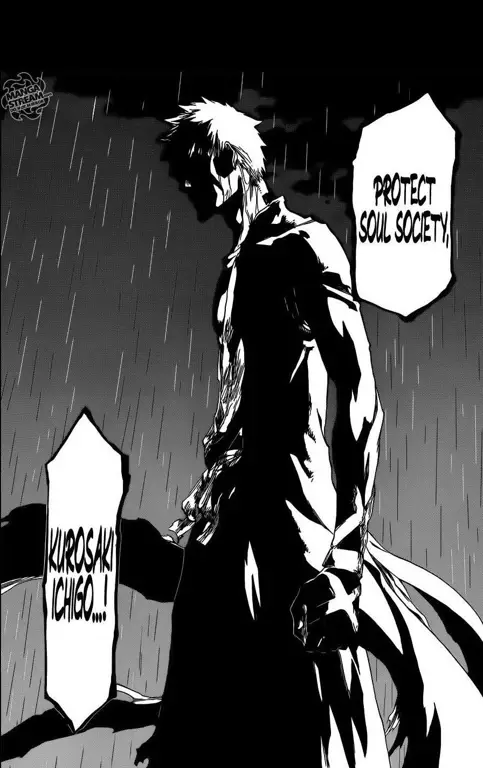 Adegan Pertarungan Epik di Bleach 348 Panel-panel manga Bleach 348 yang menampilkan pertarungan sengit