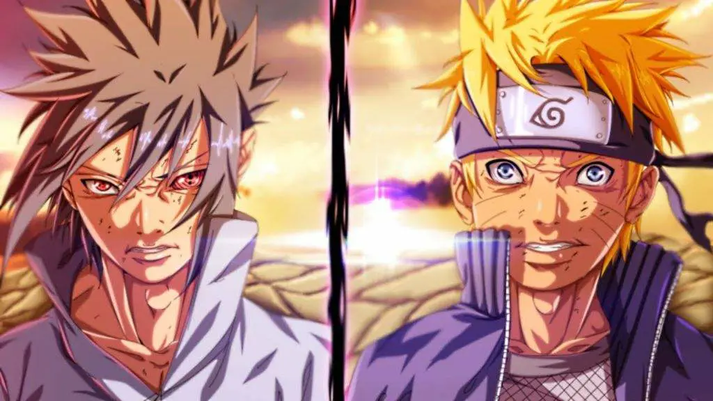 Gambar karakter Naruto sedang bertarung