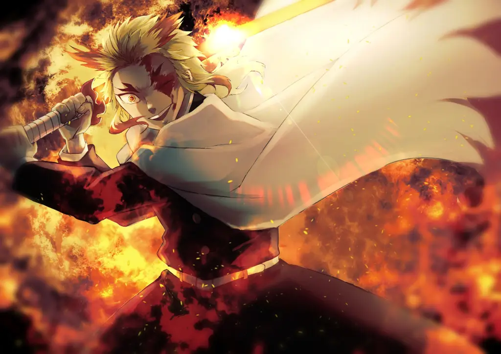 Adegan Pertarungan Iblis Adegan aksi Kimetsu no Yaiba