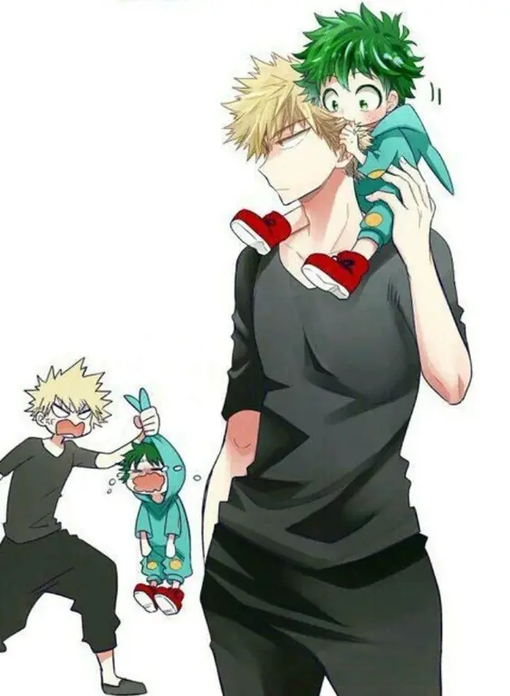 Izuku Midoriya dan Katsuki Bakugo sedang bertarung