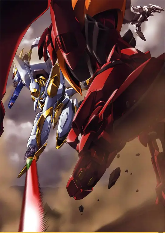 Gambar adegan pertarungan mecha di Code Geass