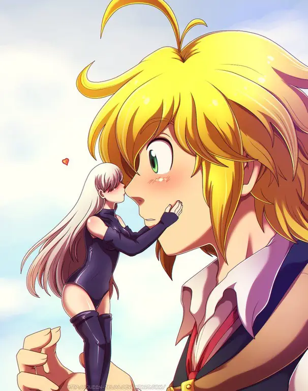 Meliodas dan Elizabeth sedang bertarung melawan musuh