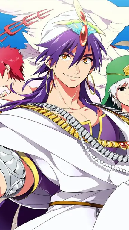 Gambar adegan pertarungan dalam anime Magi