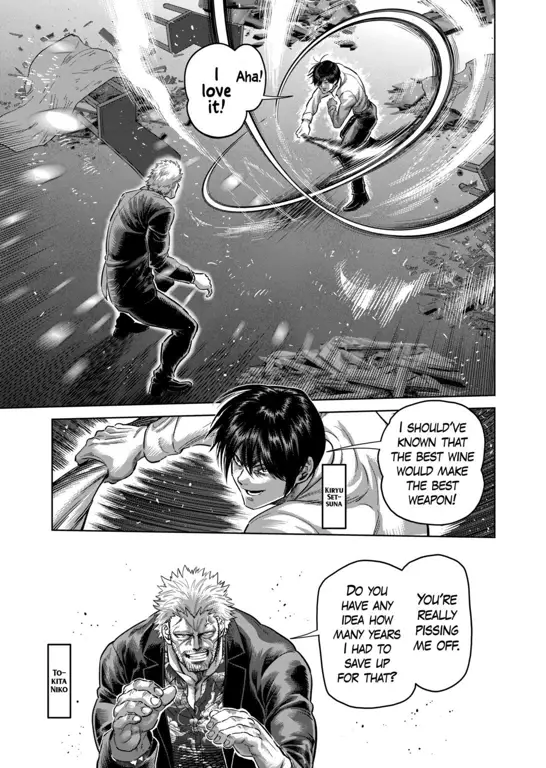 Gambar dari Kengan Omega chapter 266 yang menampilkan pertarungan sengit