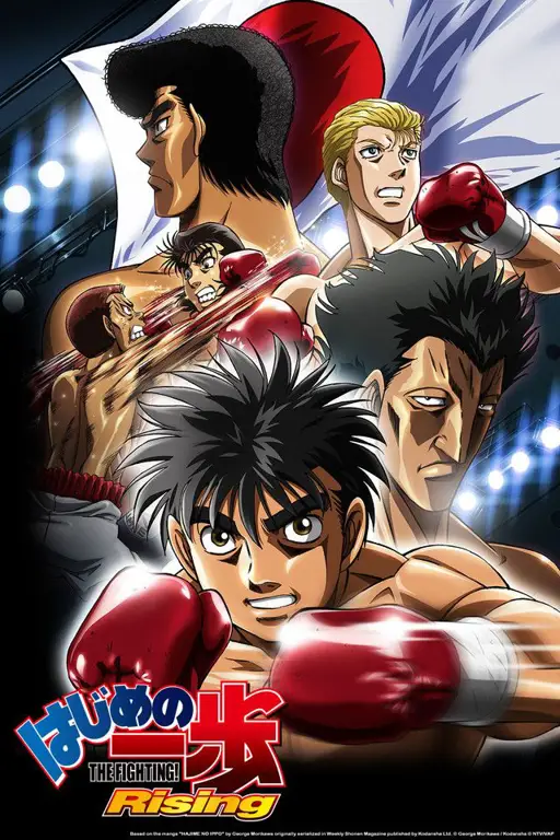 Gambar adegan pertarungan dalam Hajime no Ippo