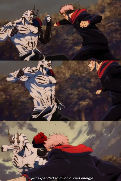 Adegan Pertarungan Menarik Gambar adegan pertarungan seru di Jujutsu Kaisen