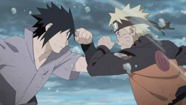 Naruto dan teman-temannya sedang bertarung