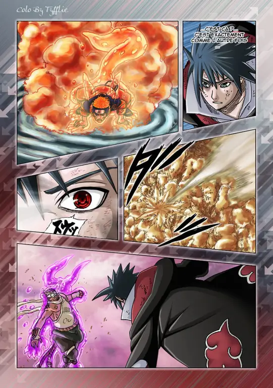 Sasuke melawan Hachibi dalam Naruto Shippuden