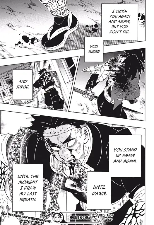 Panel aksi dari manga Kimetsu no Yaiba