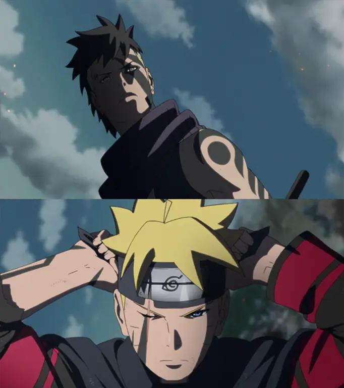 Boruto dan Kawaki sedang bertarung