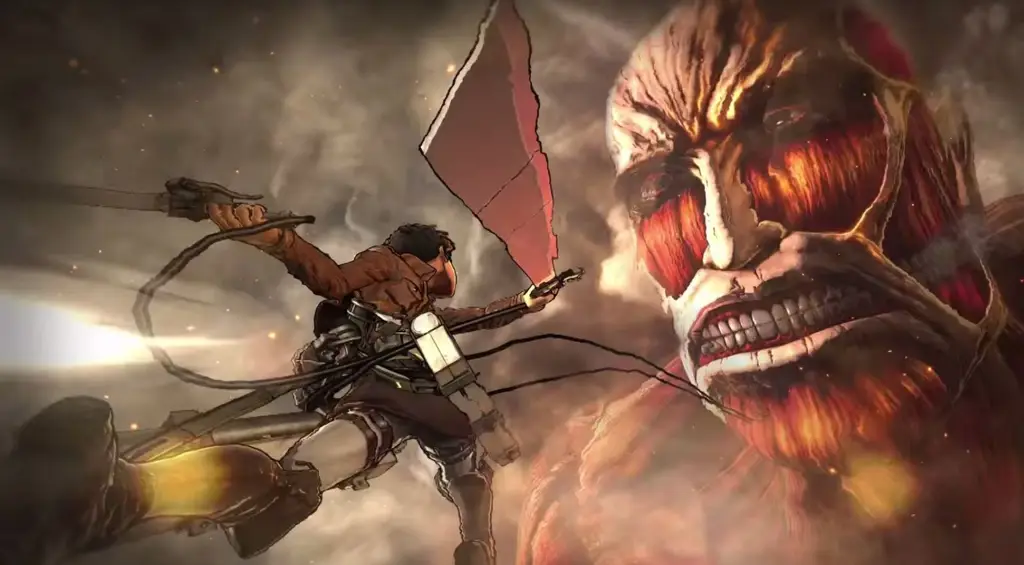 Gambar adegan aksi Attack on Titan