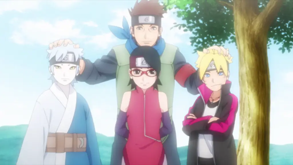 Boruto dan timnya sedang bertarung melawan musuh