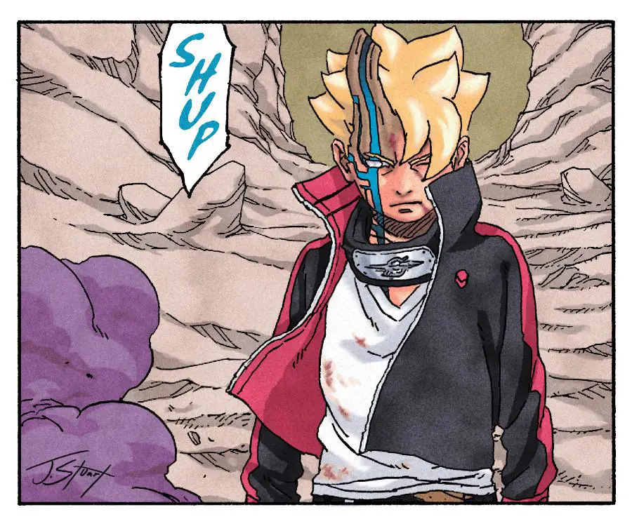 Gambar panel manga Boruto episode 35 yang menampilkan adegan pertarungan