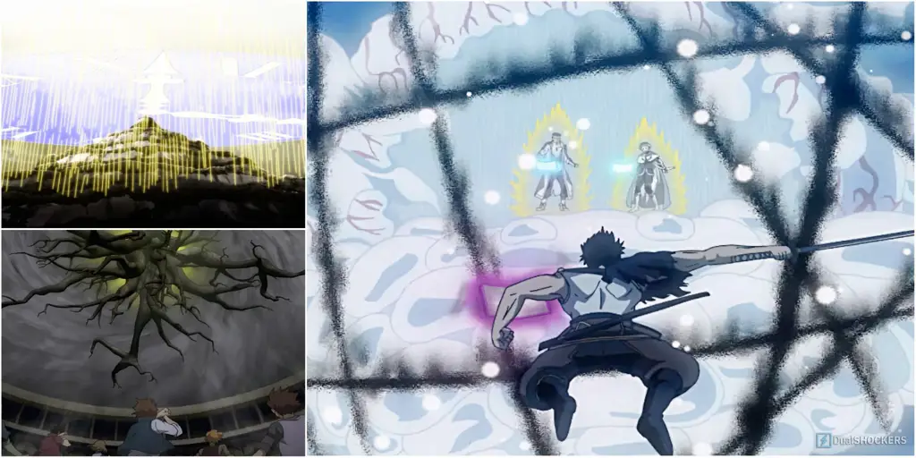 Gambar adegan pertarungan sihir dari Black Clover