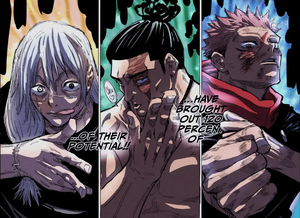 Adegan pertarungan dalam Manga Jujutsu Kaisen