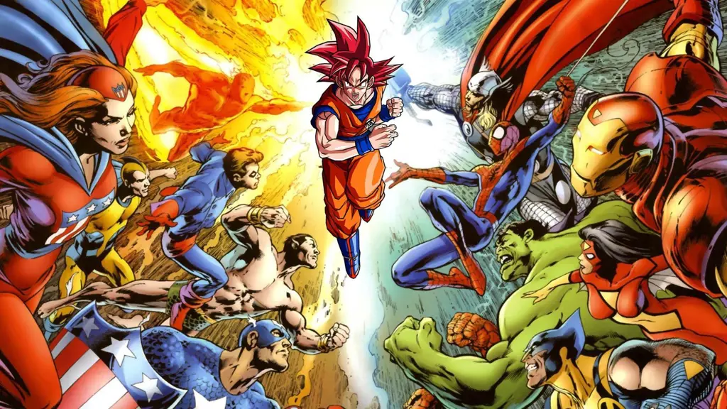 Gambar adegan pertarungan dalam anime Marvel