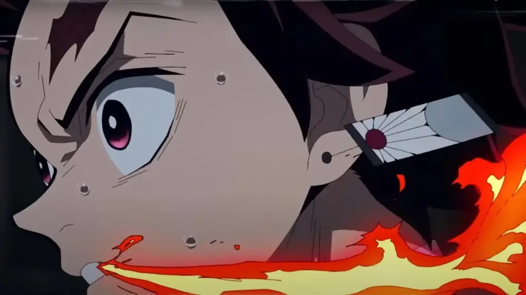 Gambar adegan pertarungan di Demon Slayer Season 2