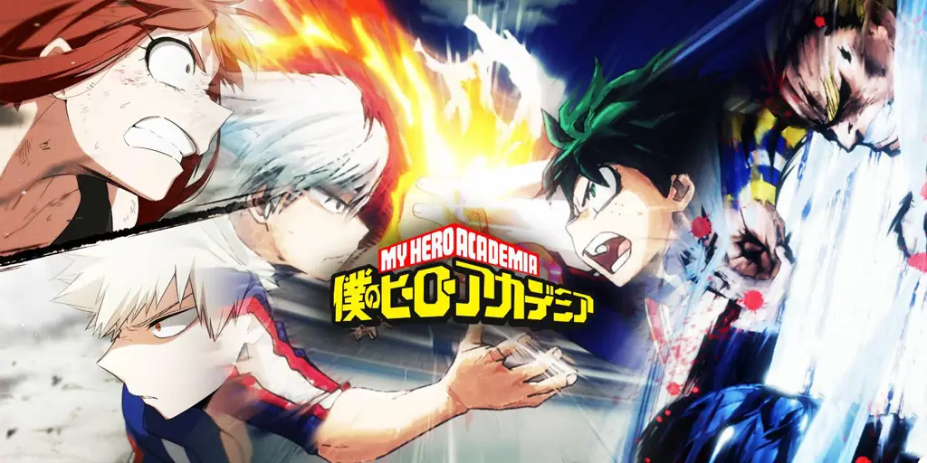 Gambar adegan pertarungan yang menegangkan dalam komik Boku no Hero Academia