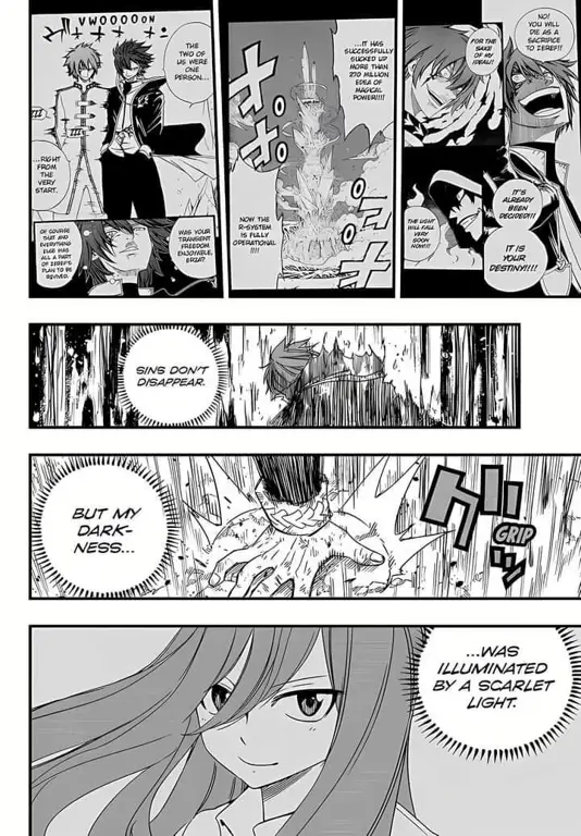 Gambar adegan pertarungan dari Fairy Tail 100 Years Quest chapter 142