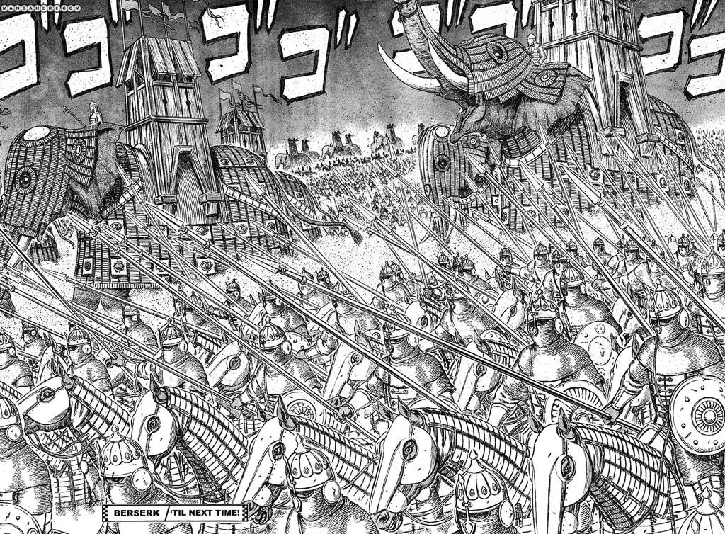 Adegan pertarungan dalam manga Berserk