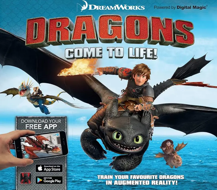 Gambar adegan pertarungan di DreamWorks Dragons