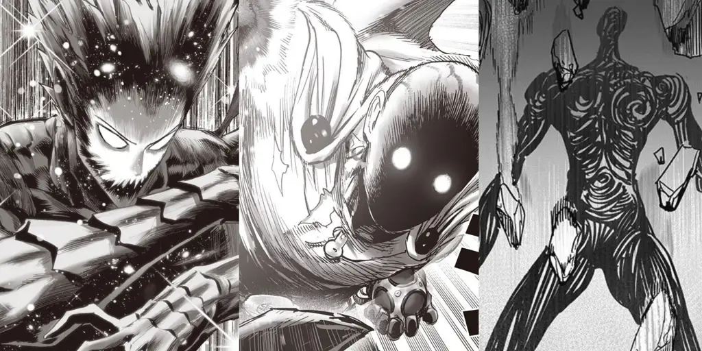 Adegan pertarungan yang menegangkan Pertarungan karakter di One Punch Man Chapter 206
