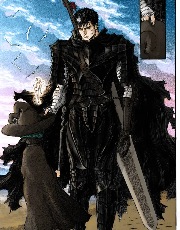 Panel manga Berserk yang menampilkan adegan pertarungan