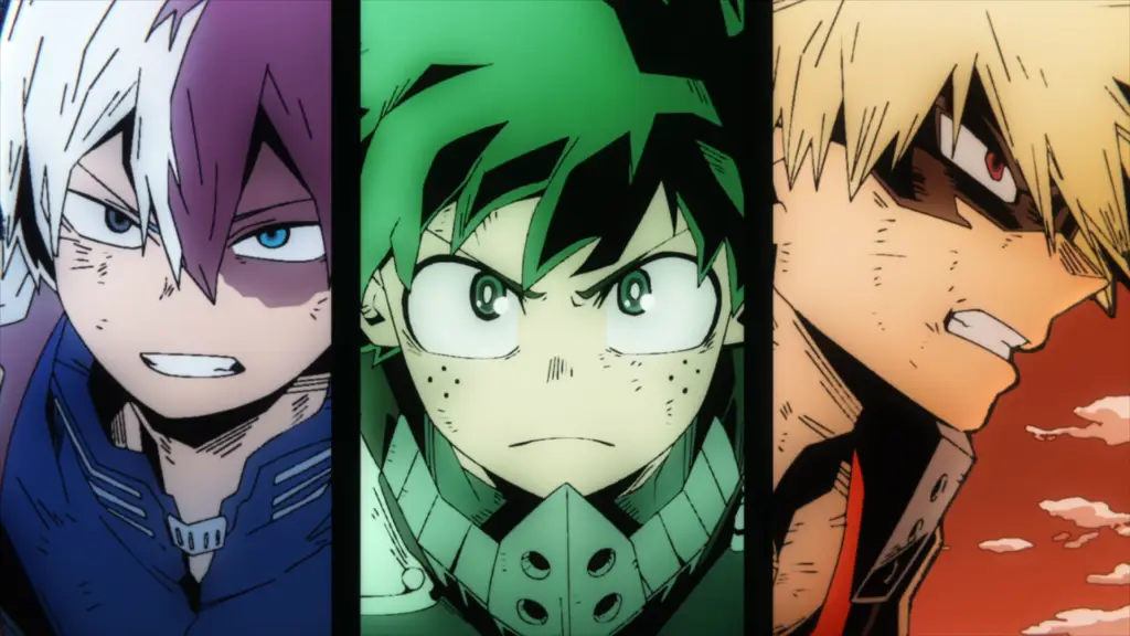 Gambar adegan pertarungan dalam anime Boku no Hero Academia