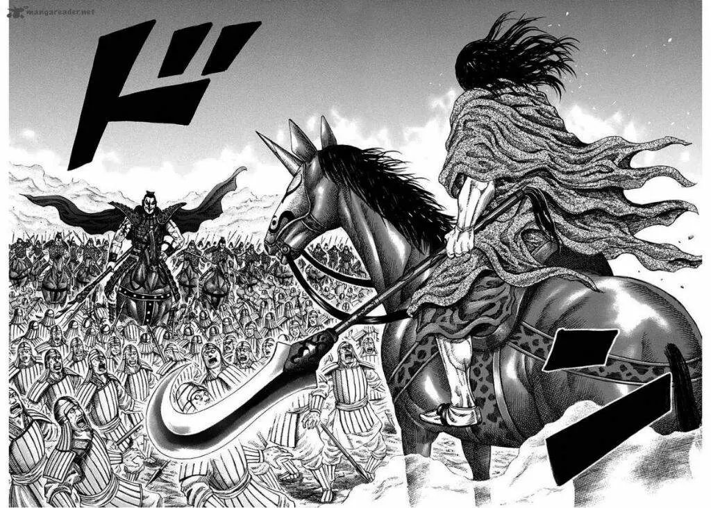 Adegan pertempuran dalam Manga Kingdom