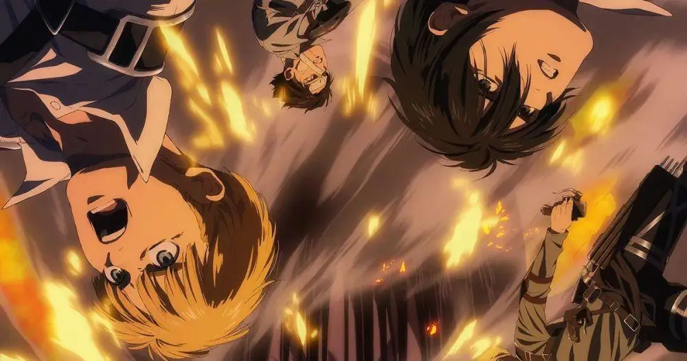 Gambar pertempuran terakhir di Attack on Titan Season 3