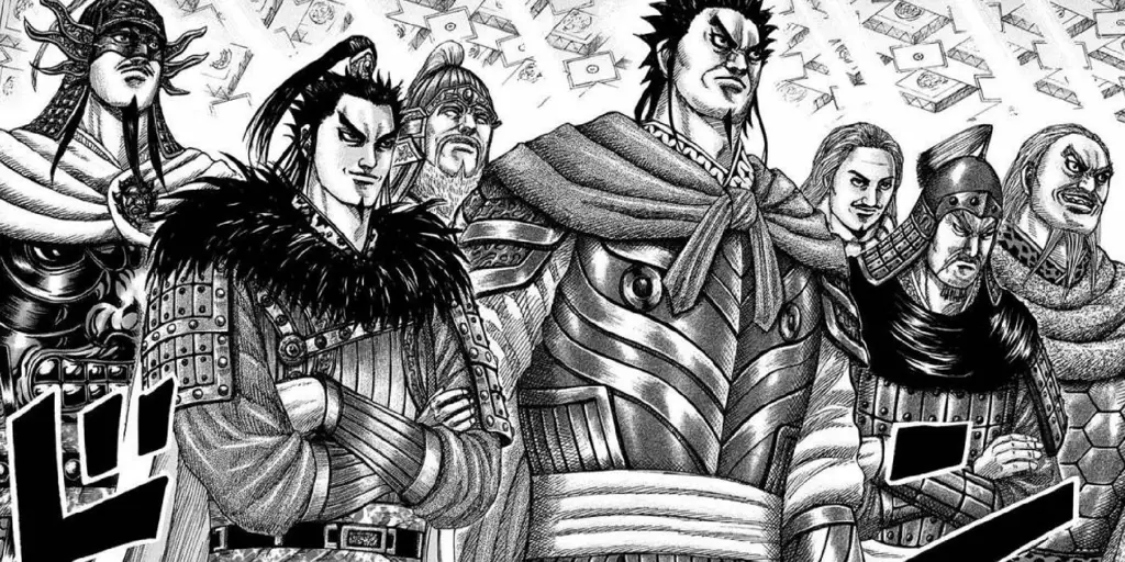 Gambar adegan pertempuran epik dalam komik Kingdom