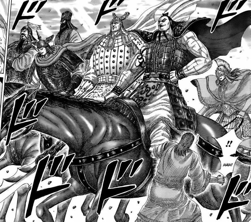 Adegan pertempuran dalam Manga Kingdom