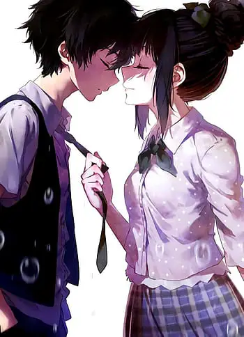 Adegan romantis anime Pasangan anime dalam adegan romantis
