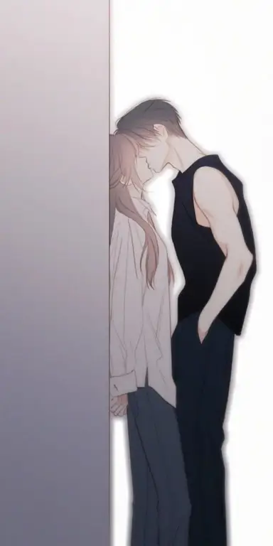 Adegan romantis anime dengan latar belakang yang indah