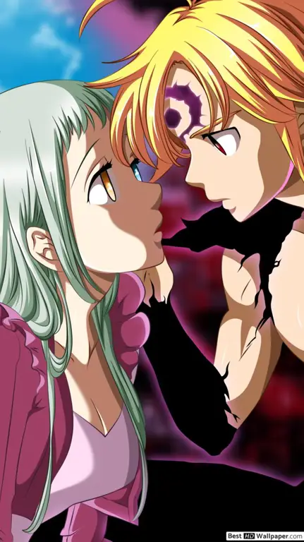 Gambar Meliodas dan Elizabeth dari Nanatsu no Taizai